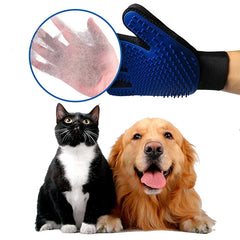 Guante grooming Calmora eliminando pelo de perro y gato - resultado real