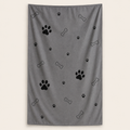 Toalla de secado rápido Calmora en gris, extendida, microfibra de poliéster de 60 × 100 cm